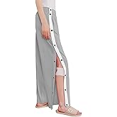 Deyeek Women's Tear Away Pants Side Split Snap Open Bottom Sweatpants Leg Breakaway Post Surgery Pants with Pockets