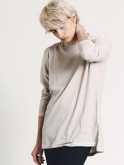 Amazon アバハウス Abahouse トップス Web別注 ワッフルレイヤードスリットロングカットソー メンズ ベージュ 44 S Tシャツ カットソー 通販