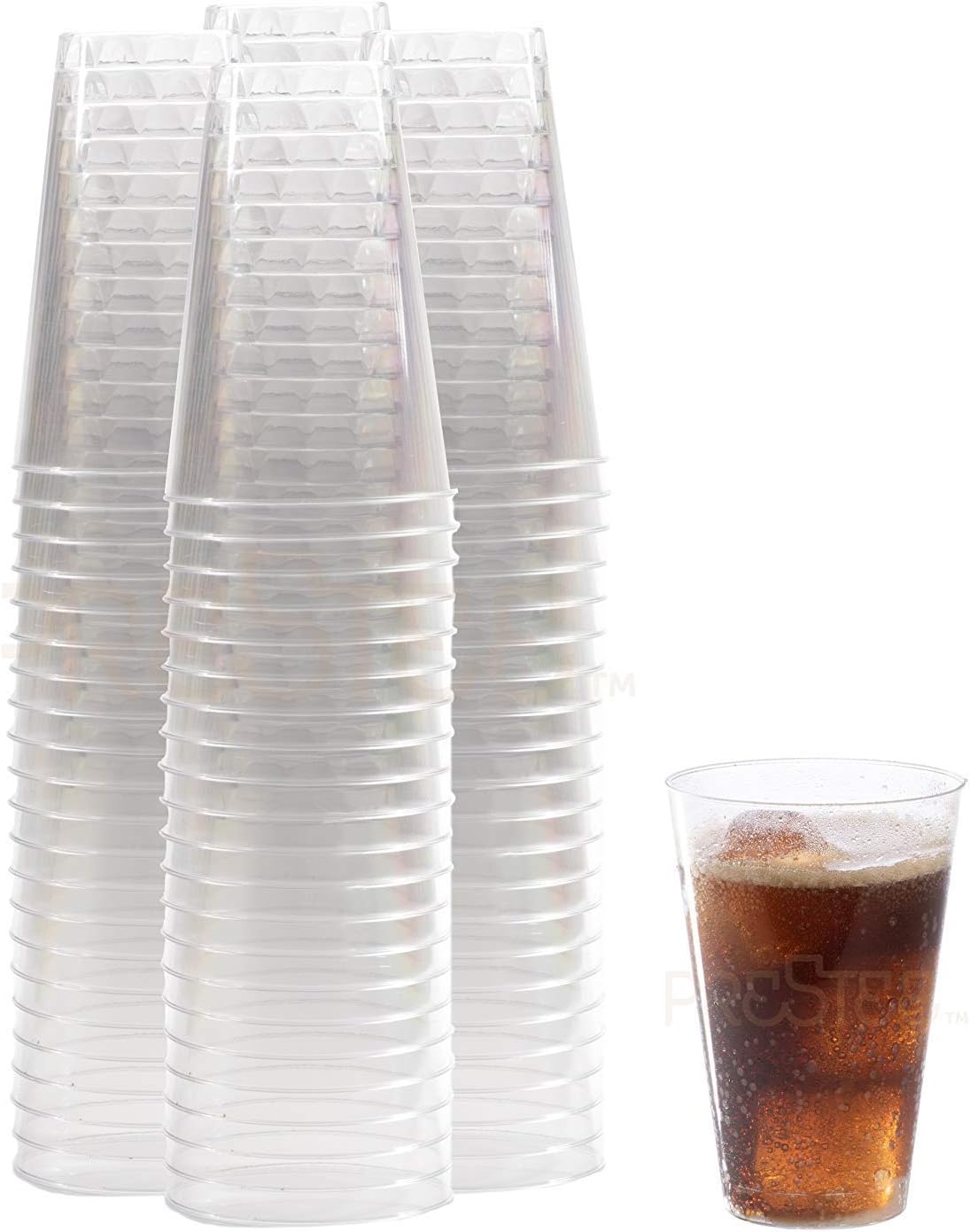 Clear Plastic Cups 12 oz. 100 Pack Hard Disposable Cups