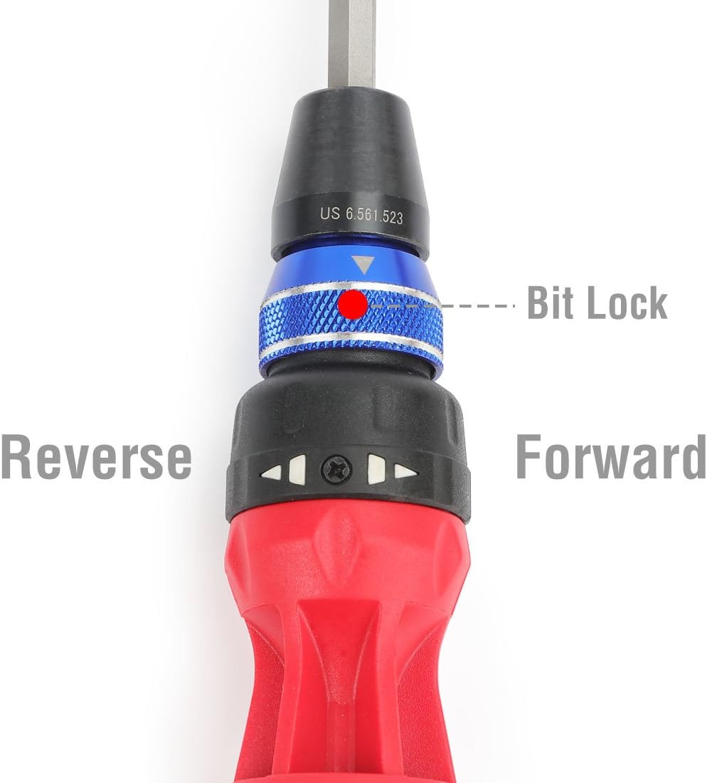 WORKPRO 12-in-1 Multi-Bit Ratcheting Screwdriver, Quick-load Mechanism Bits Hold in Handle - - 