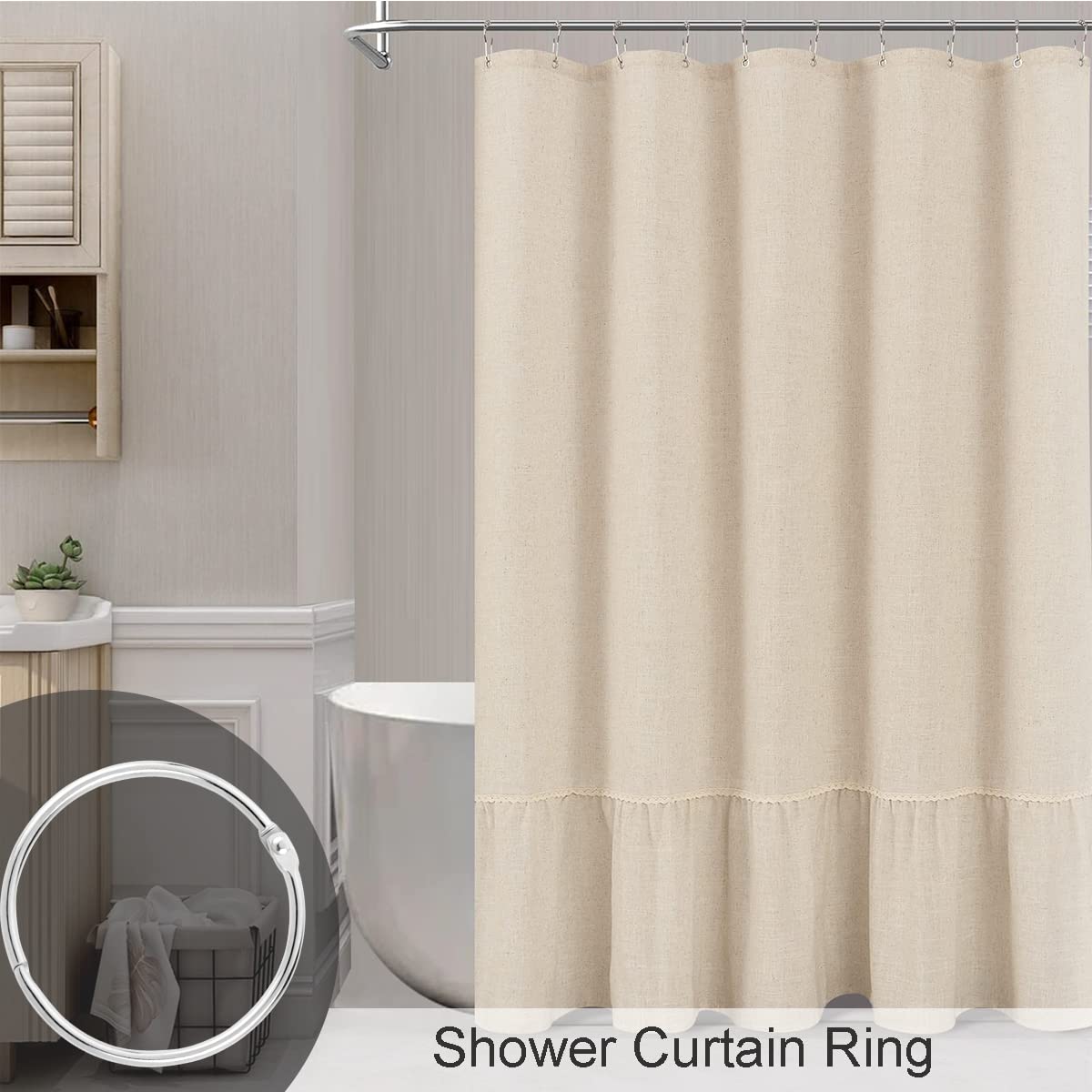 CooBigo Loose Leaf Binder Rings 1 Inch Metal Book Ring Clip for Index Card, Flashcard, Shower Curtain, DMC Embroidery Floss Organizer, Key Chain - Silver(50 Pack)