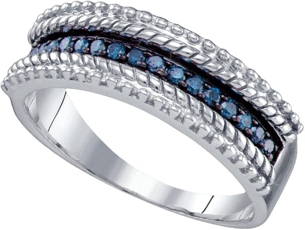 Kevin Jewelers Womens 0.23Ctw Blue Diamond Fashion Band