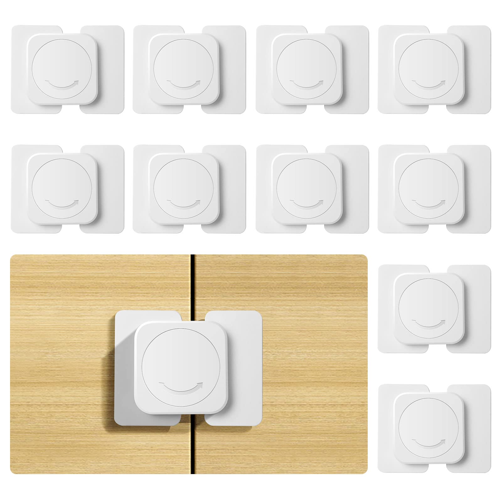 Vicloon Child Safety Locks, 10Pcs Child Safety Cupboard Door Strap Locks, Baby Proofing Cabinet Locks, for Kitchen Cabinets, Drawers Lock,No Tools Needed No Drilling