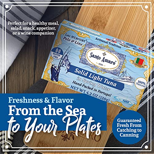 Santo Amaro Artisanal Wild Tuna Fish in Spring Water, Pole & Line