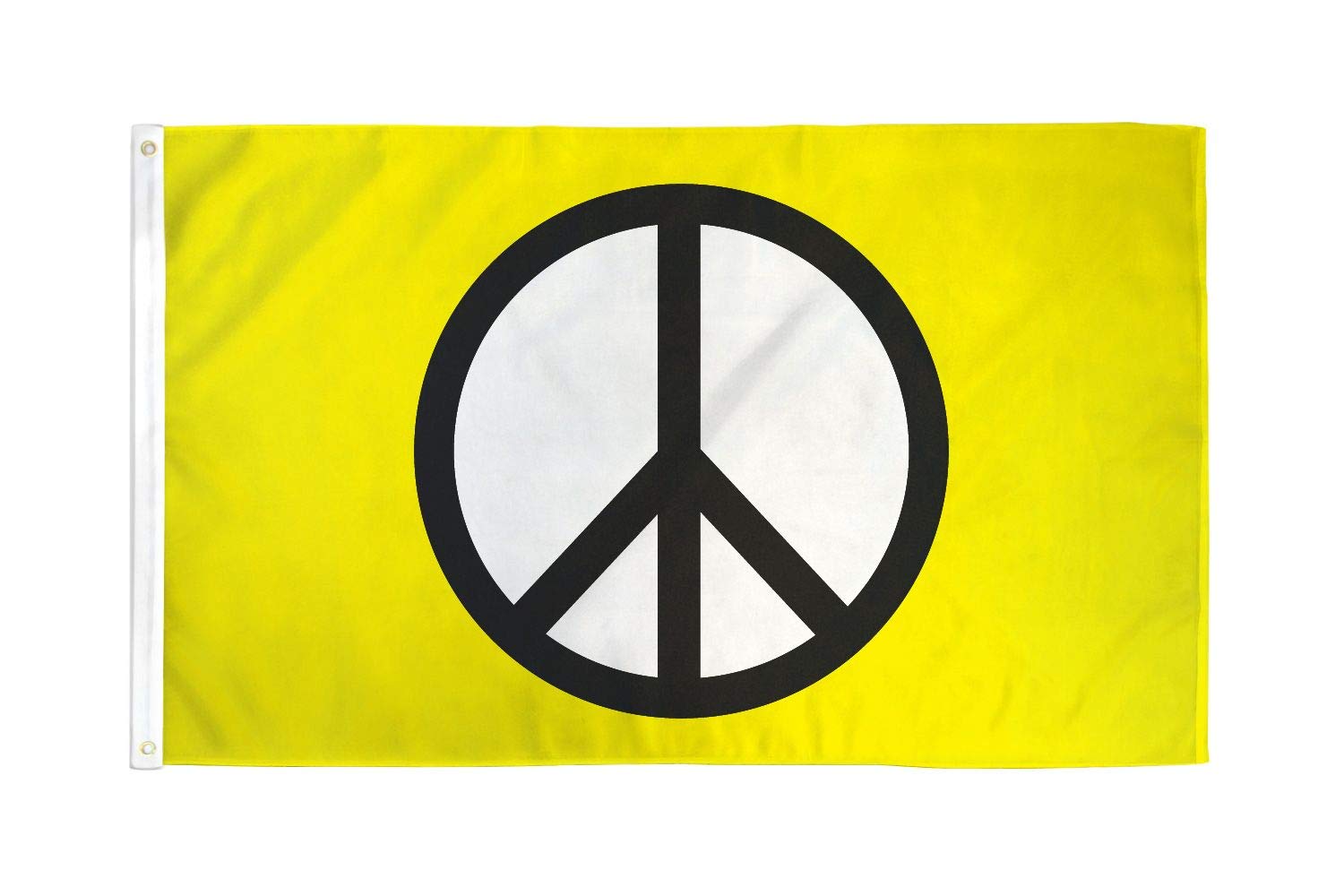 AZ FLAG - Peace Symbol Yellow Flag - 3x5 Ft - 100D Polyester Peaceful Banner with Two Metal Grommets - Fade Resistant - Vivid Colors - 3' x 5' Feet - 150x90 Cm