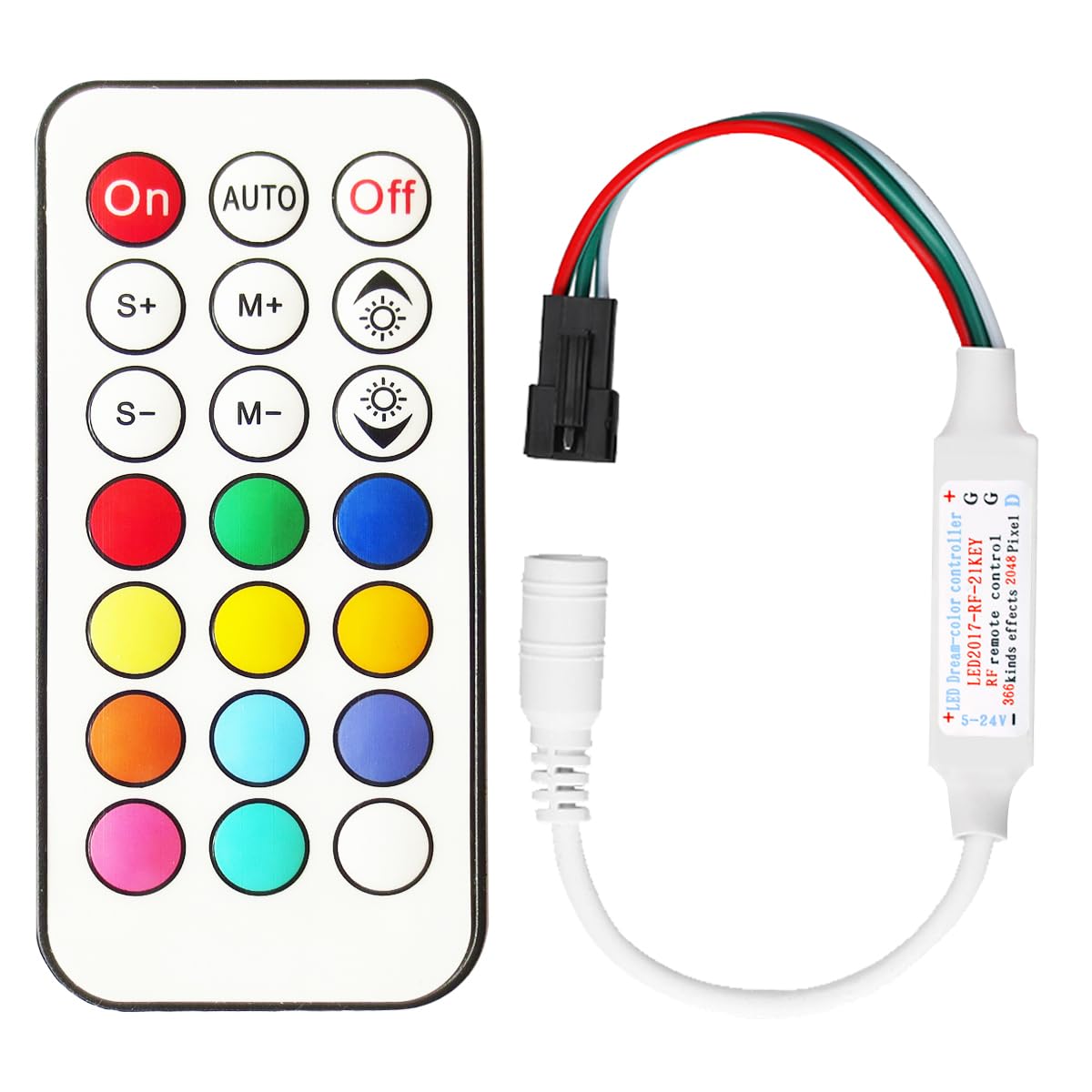 Tesfish 5V-24V RF Remote Controller 366 Kinds of Changes Led Controller for WS2811 WS2812 WS2812B LED Strip Light