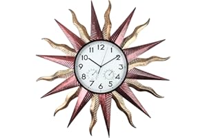 HOBYLUBY Large Outdoor Clock, Sun Wall Clock with Thermometer & Humidity Silent No-Ticking Clock for Patio, Living Room, Kitchen (26 Inch)