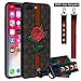 Dairnim iPhone 7 Plus Case, iPhone 8 Plus Case, Ultra-Slim Non-Slip, 3D Rose Pattern Relief, Soft TPU, Long Short Lanyard, Vintage Retro Phone Case for iPhone 7, 8 Plus 5.5 Inches, Brown