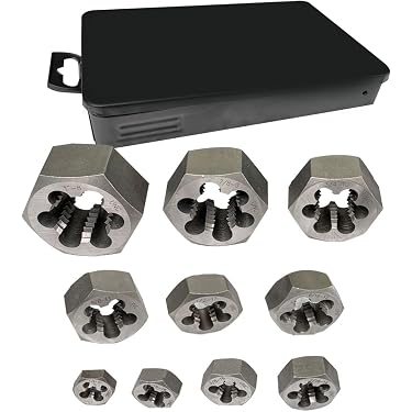 Hand Rethreading Die Sets Hexagon Rethreading Tool Alfa Tools 8-32 Left Hand Rethreading Die ...