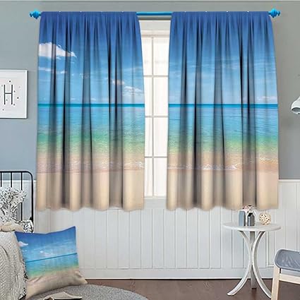 Amazon Com Ocean Thermal Room Darkening Window Curtains Island