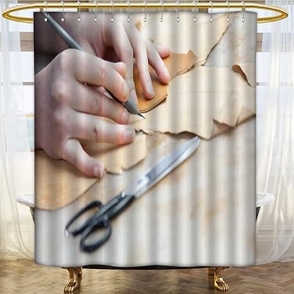 Shower Curtains With Shower Hooks Adult Man Work In A Shoe Factory