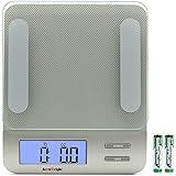 Accuweight 207 Digital Kitchen Multifunction Food Scale for Cooking with Large Back-Lit LCD Display,Easy to Clean with Precision Measuring,Tempered Glass