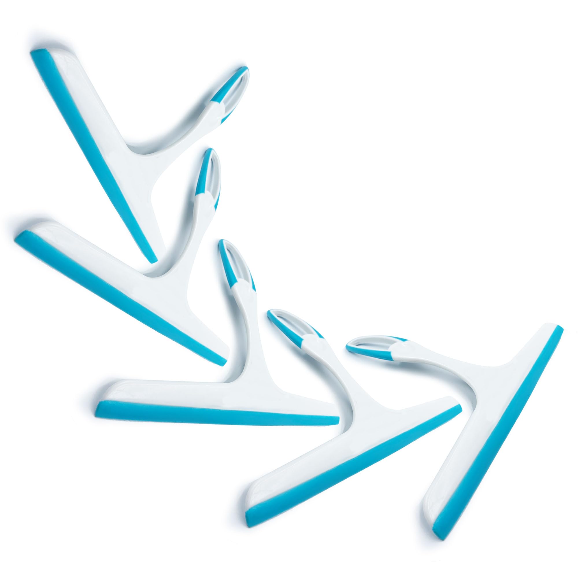 Shower Squeegee Window Squeegees Cleaner Glass Screen Wiper Bathroom Blade Scraper Small Window Squeegee Kitchen Car Bath Shower Indoor Windows Cleaning Wetroom Rubber Blade Easy Grip Handle - 5 Pack