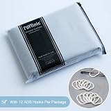 Furlinic Shower Curtain 60x72 Inch Mould Proof Waterproof Polyester Grey with view 7