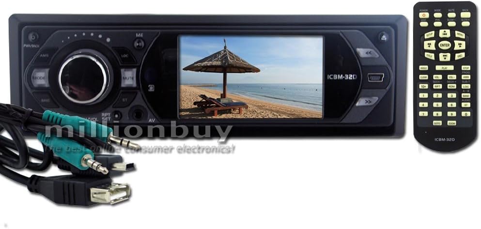 PERFORMANCE TEKNIQUE ICBM-32D (ICBM32D) 3" TFT In-Dash Single DIN DVD CD MP3 ...