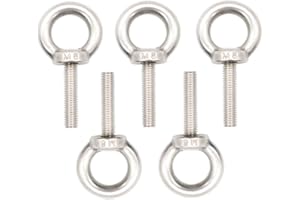 Eowpower 5 Pieces Stainless Steel M8 x 32 mm Ring Eye Bolts