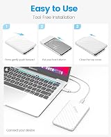 ORICO 2.5 inch USB 3.0 SATA Enclosure UASP 7mm/9.5mm SSD HDD White 25PW1-U3 view 6