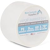 Blue Summit Supplies Vapor Barrier Tape, PE 9mm Polyethylene Tape, Moisture Barrier Seam for Crawl Space or Marine Use, Water