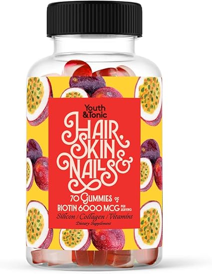 Amazon Com 70 Hair Gummies Biotin 6000mcg Collagen Silicon Paba Multivitamins Hair Skin And Nails Vitamins Gummy For Women B Complex Folic Acid 400mcg Vitamin A C D E