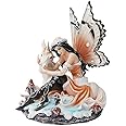 PTC 7.5 Inch Butterfly Winged Fairy with Magical Unicorn Statue Figurine