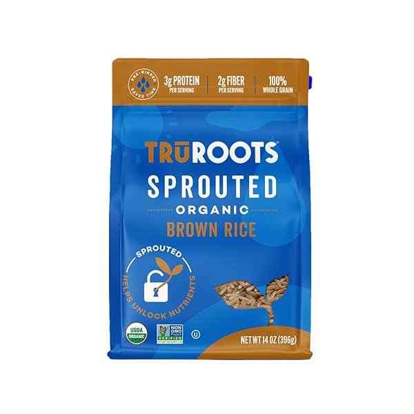 TRUROOTS ORGANIC SPROUTED BROWN RICE, 14OZ (PACK OF...