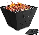Snowpea Portable Fire Pit with Carry Bag, Collapsible Iron Bowl FP-01 view 1
