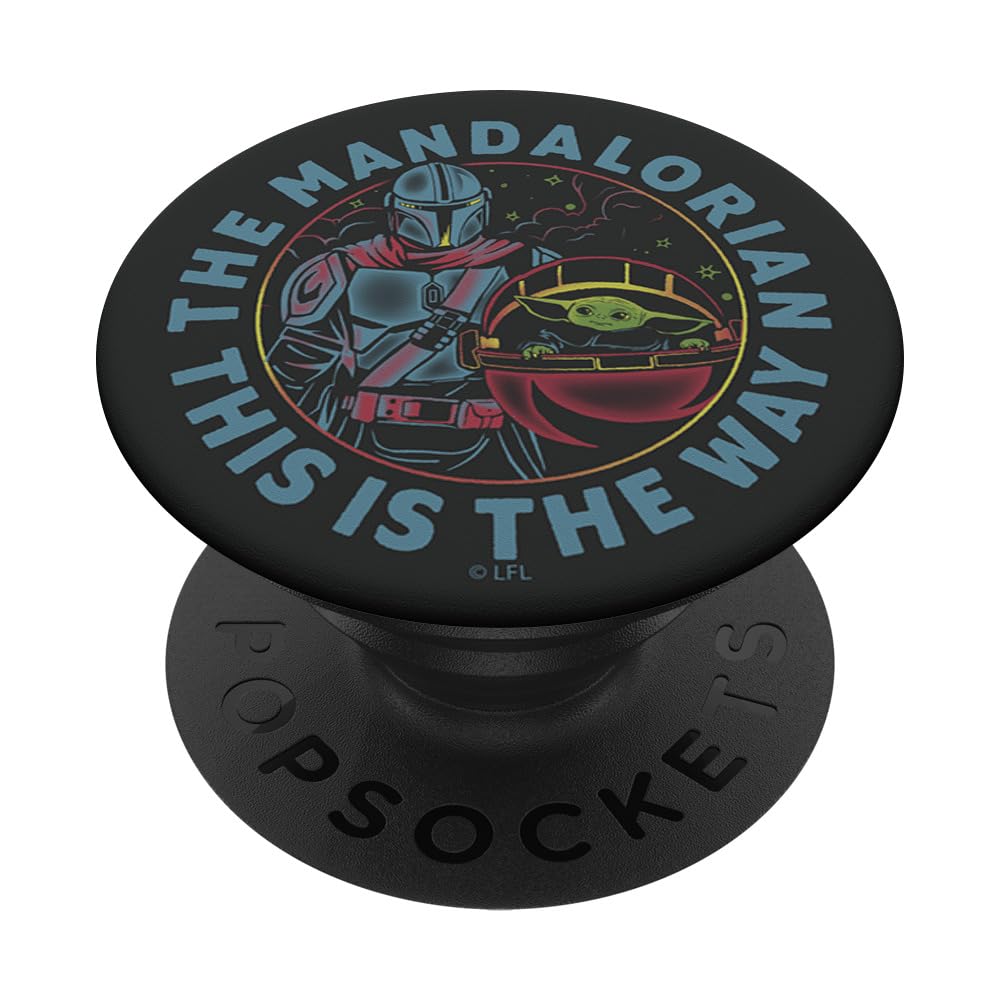 PopSockets Star Wars: The Mandalorian & The Child Neon Line Art PopSockets PopGrip: Swappable Grip for Phones & Tablets