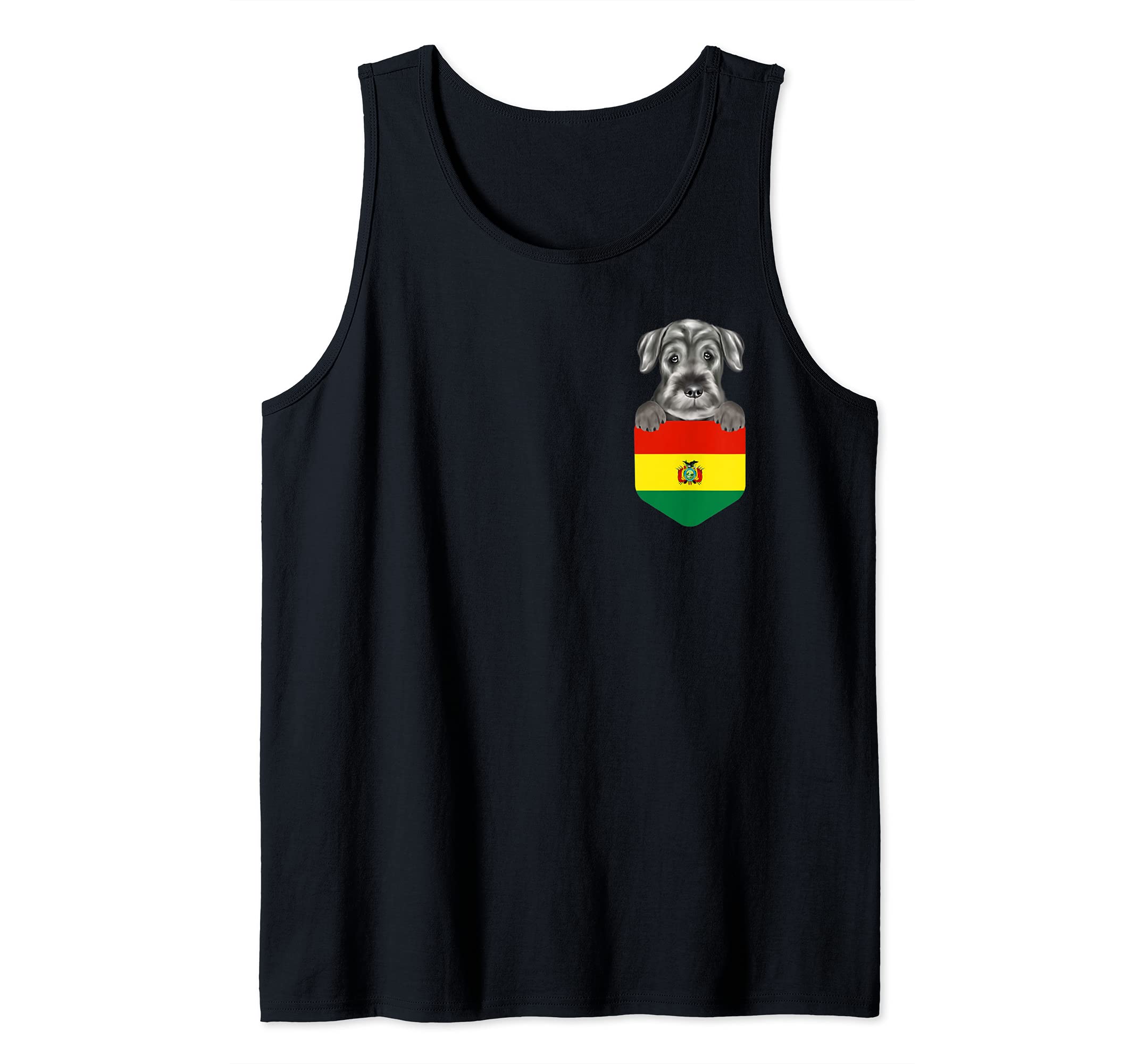 Bolivia Flag Standard Schnauzer Dog In Pocket Tank Top