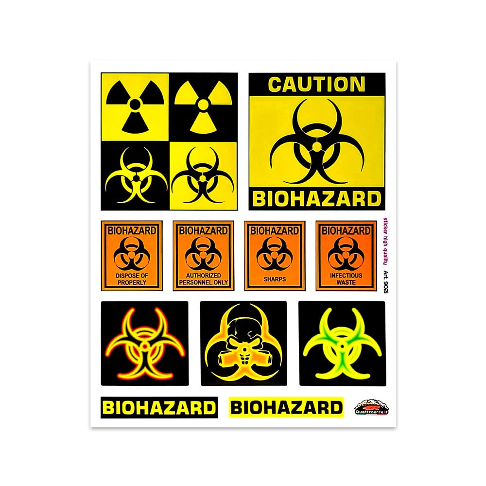 4R Quattroerre.it Stickers Biohazard Danger, 20 x 24 cm