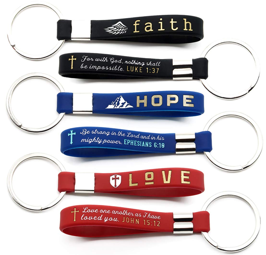 (12Pack) Christian Religious Bible Keychains Wholesale