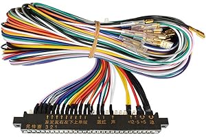 Koterry Jamma Harness Cabinet Wire with 5, 6 Action Button Wires/Jamma 28 Pin with 5,6 Buttons Wires for Arcade Game Machine
