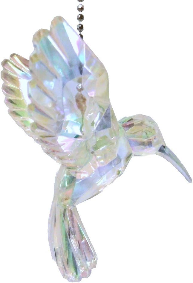 Acrylic Hummingbird Ceiling Fan Pull Light Chain Ornament (Clear)