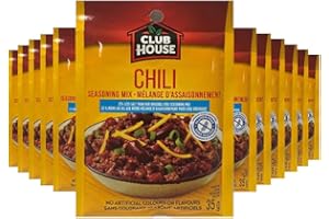 Club House, Dry Sauce/Seasoning/Marinade Mix, Chili, Less Salt, 35g, Case Pack 12 Count