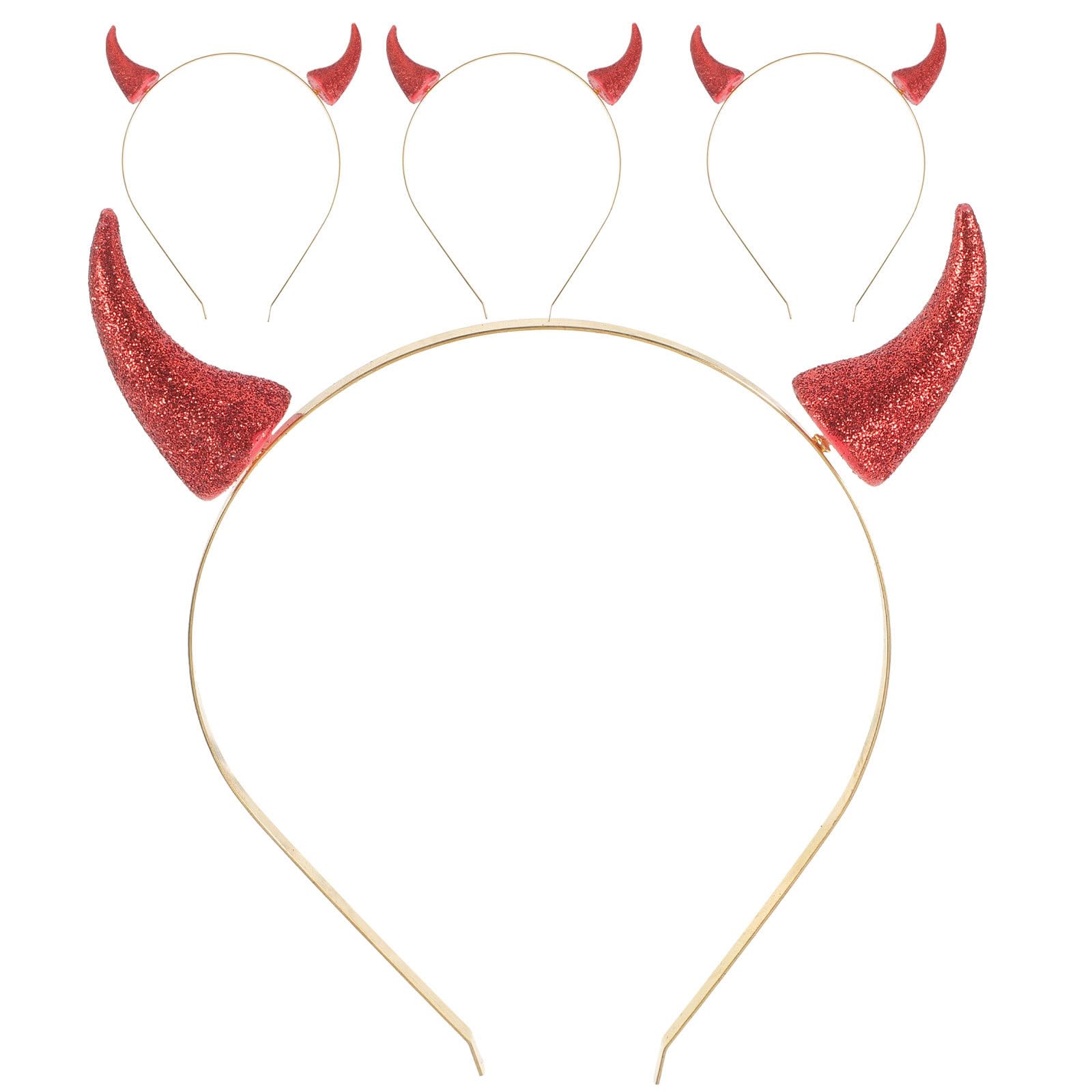 Holibanna 4Pcs Devil Horns Headband Devil Ears Headband Halloween Party Devil Costume Accessories for Women Men Supplies