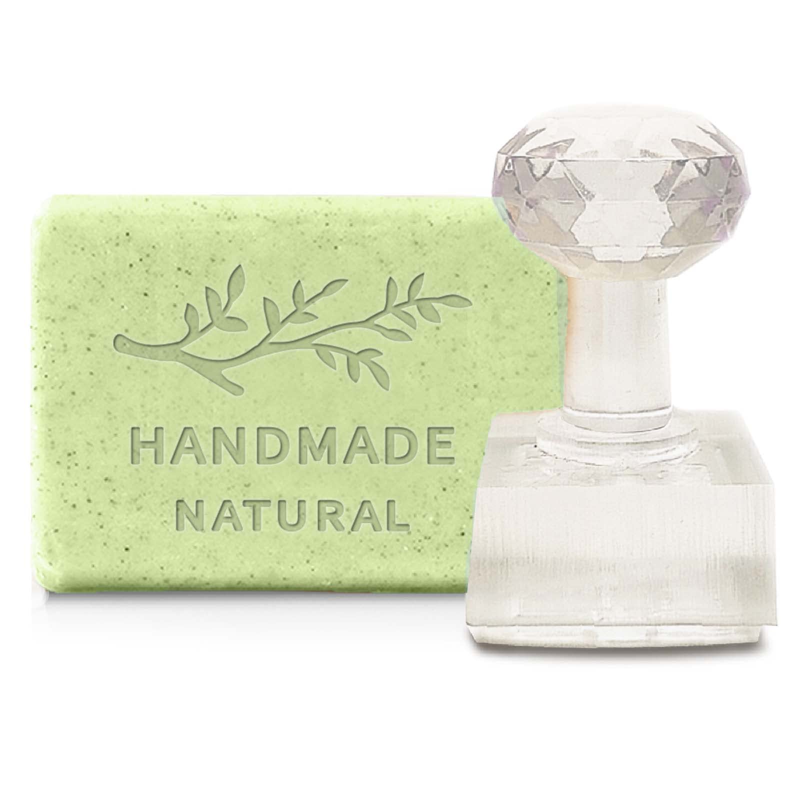 CRASPIRE Branch Handmade Natural Soap Mould Stamp DIY Acrylic Stamp Soap Plant Embossing Stamp Soap Chapter Imprint Stamp for Handmade Soap Cookie Clay Pottery DIY Gift