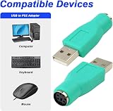 AYMBH USB to PS2 Adapter Mouse Keyboard Plug Play Win XP 7 8 Converter view 6
