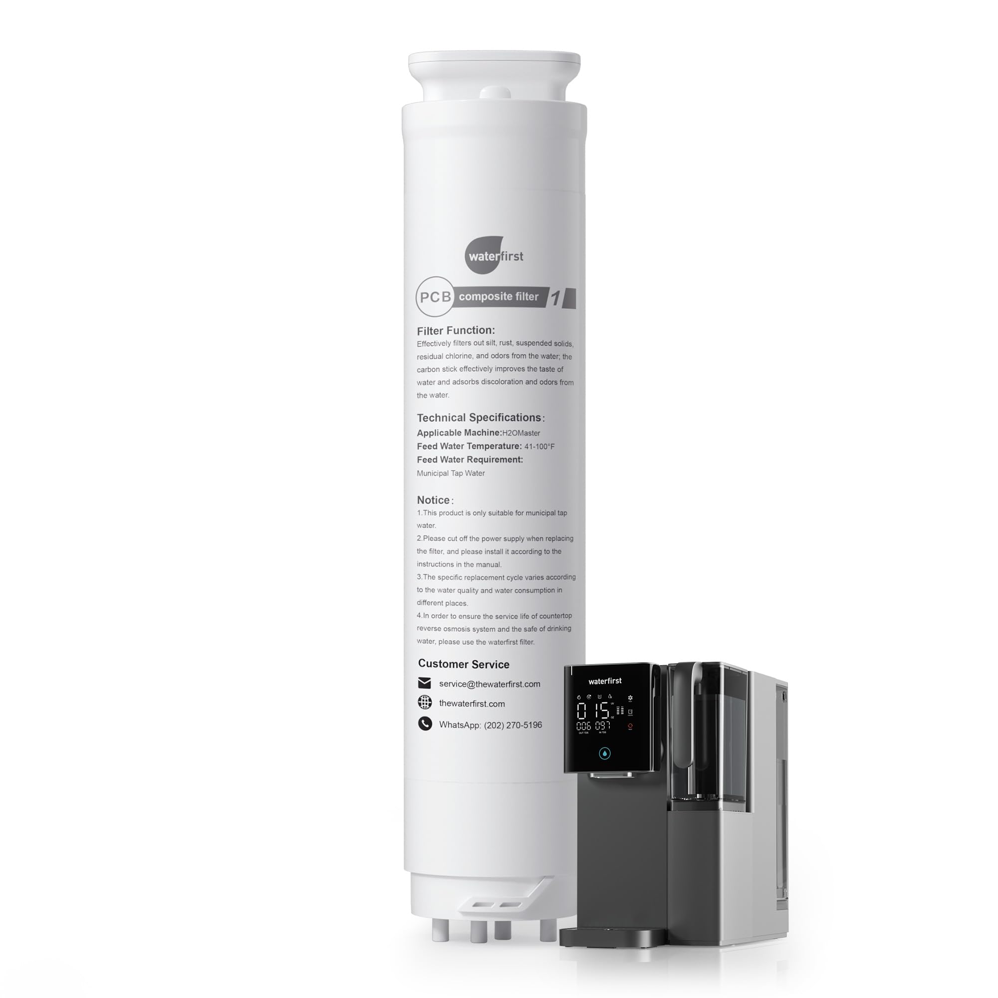 Photo 1 of WaterFirst PCB Filter for H2OMaster Reverse Osmosis Water Filter Cpuntertop, 6-12 Months Lifespan, Compatible model: H2OMaster(The Machine with a Replace Filter)