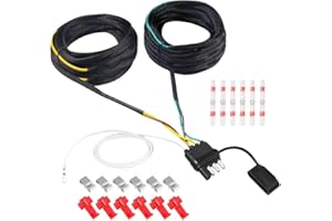 Cenroelon 4 Pin 5 Wire Trailer Wiring Harness 30FT, Wishbond Light Kit with Connector Plug for Tail,Brake Turn Signals