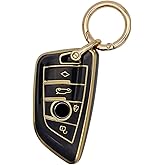 Elegananccy for BMW Key fob Cover, Soft Full Protection Key Case Shell for BMW 2 5 6 7 Series X1 X2 X3 X5 X6 X7 Premium Anti-dust Anti-Break Protection (Black)