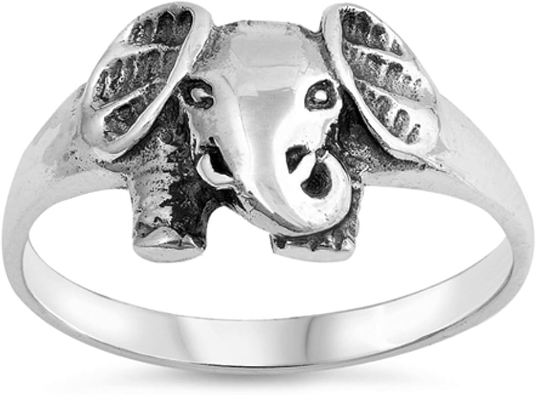 Amazon.com: Sterling Silver Elephant Ring (Size 4 - 10) - 10: Jewelry