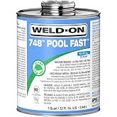Weld-On IPS Pool Fast Medium Bodied 748 Blue - Pool PVC Blue Glue Adhesive 1 Quart (32 Oz) | 13342