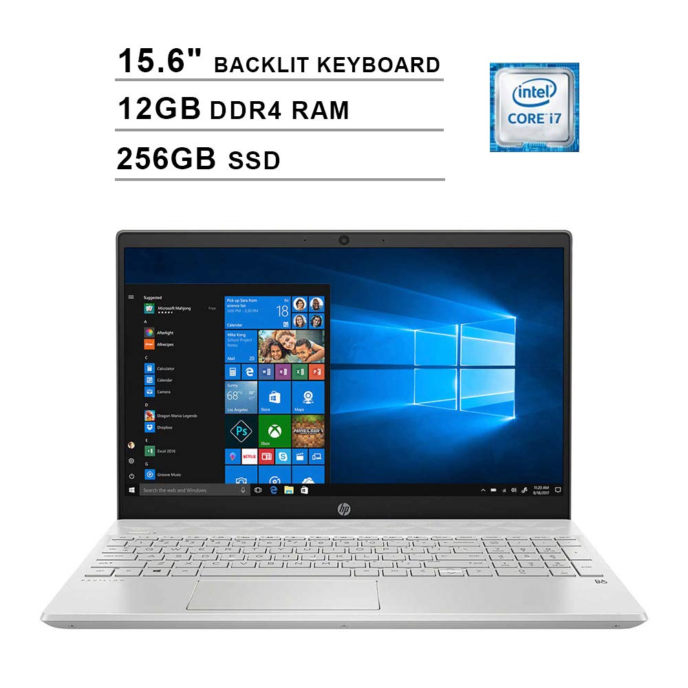 2019 HP Pavilion 15.6 Inch FHD 1080P Touchscreen Laptop (Intel Core i7-1065G7 up to 3.9GHz, 12GB DDR