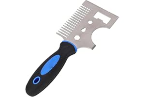 Fafeicy Multi Functional Stainless Steel Paint Scraper Tool 5 in 1 Putty Knife and Paint Brush Roller Cleaner for Removal Dry