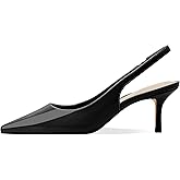 MOTIMODEN Women's Kitten Heel Slingback Pointed Closed Toe Pumps Dress Shoes for Women Low Stiletto Heels for Women Comfy Dressy Heels