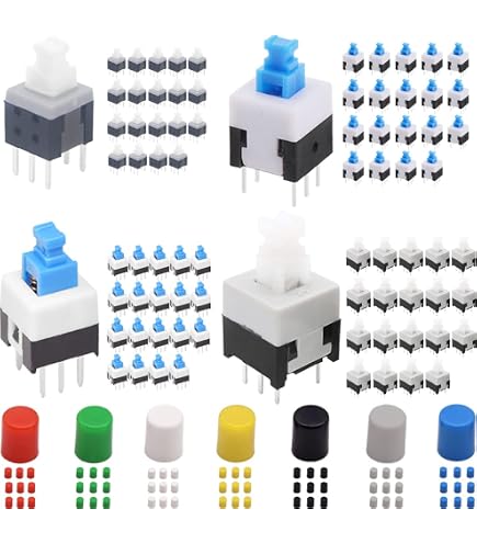 thumbnail image 2 of 20PCS 8.5x8.5mm Tactile Push Switch – 6 Pin Self-Locking Latching Micro Power Switch (smw) 2 of 6
