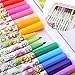 Flowers Colouring Craft Kit Creativity DIY Coloring Pillowcase Decoration, 18 Inch Square with Bonus A Set of 7 Doodle Color Pens, Creative Gift for Kids (Flowers)