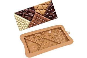 Chocolate Bar Molds | Non Stick Flexible Mould | Silicone Large Chocolate Bar Mold | for Snacks Desserts Protein Energy DIY H