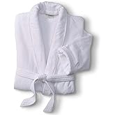 MONARCH Terry Velour Bathrobe - Luxury 100% Cotton Hotel Spa Robe - Plush, Absorbent, Machine Washable - Shawl Collar, One Size