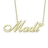 BYBWBL Madi Name Pendant Necklace 18k Gold Plated