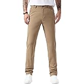 Plaid&Plain Men’s Slim Fit Khaki Pants Men’s Tapered Chino Pants